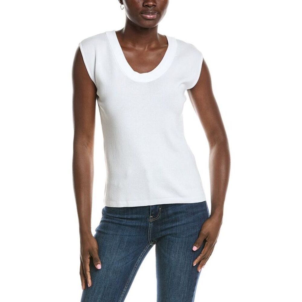 Anne Klein Womens  Scoop Neck Tank Top, White